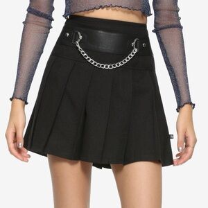 Royal Bones Black Chain Detail Mini Skirt